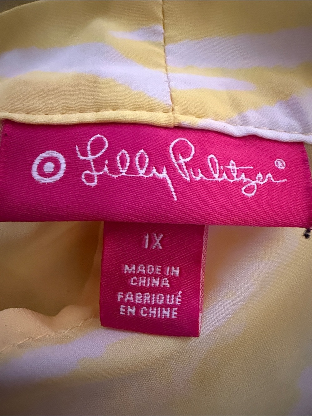Lilly Pulitzer Target bright yellow and white plus 1X swim coverup kimono - Picture 7 of 7